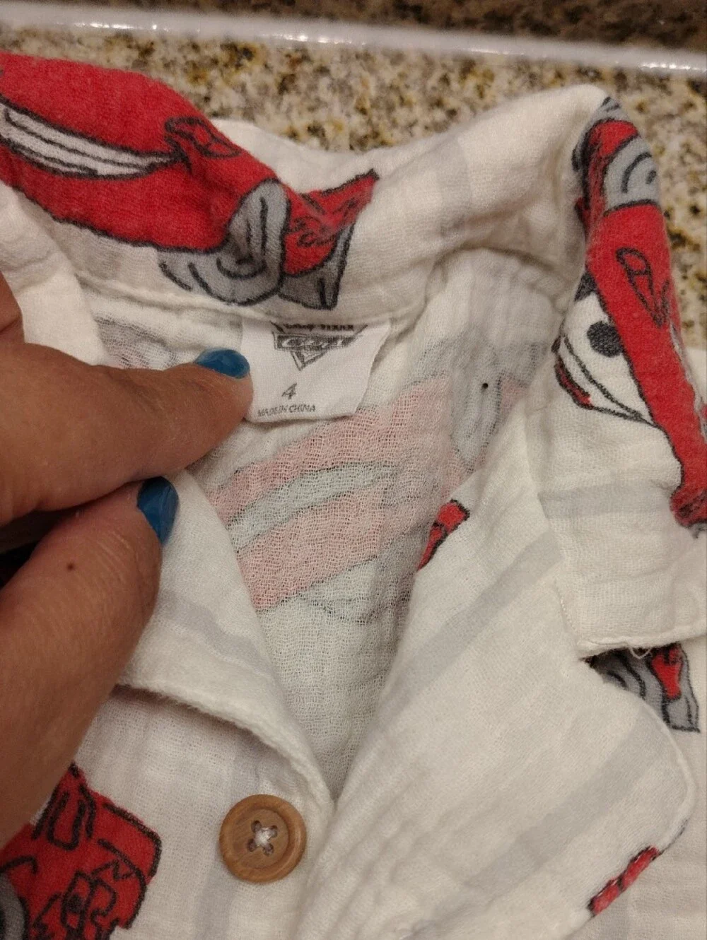 Carter's White Button-Front Shirt & Shorts Set with Red Car Print